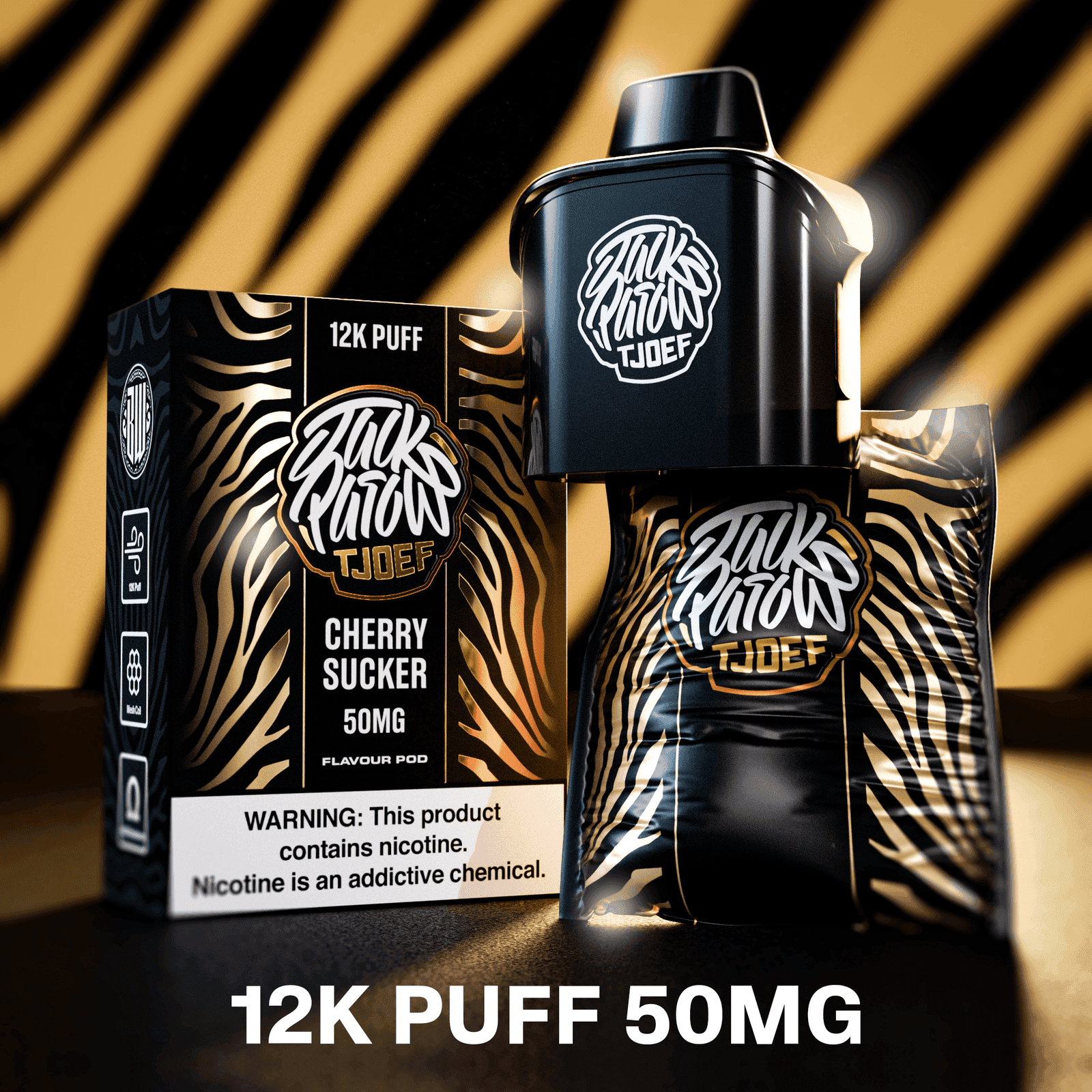 JP Tjoef Pod System - 12k Cherry Sucker 50mg - Pod only
